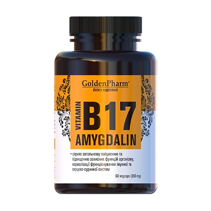 Вітамін B17 Golden Pharm Amygdalin Амигдалін 350 мг, 60 капсул